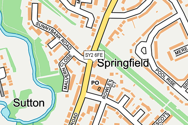 SY2 6FE map - OS OpenMap – Local (Ordnance Survey) SY2 6FE map - OS OpenMap – Local (Ordnance Survey)