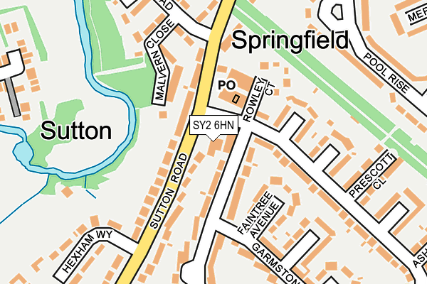 SY2 6HN map - OS OpenMap – Local (Ordnance Survey) SY2 6HN map - OS OpenMap – Local (Ordnance Survey)
