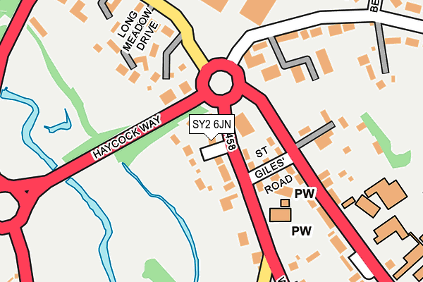 SY2 6JN map - OS OpenMap – Local (Ordnance Survey) SY2 6JN map - OS OpenMap – Local (Ordnance Survey)