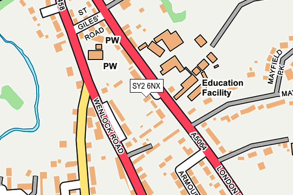 SY2 6NX map - OS OpenMap – Local (Ordnance Survey) SY2 6NX map - OS OpenMap – Local (Ordnance Survey)
