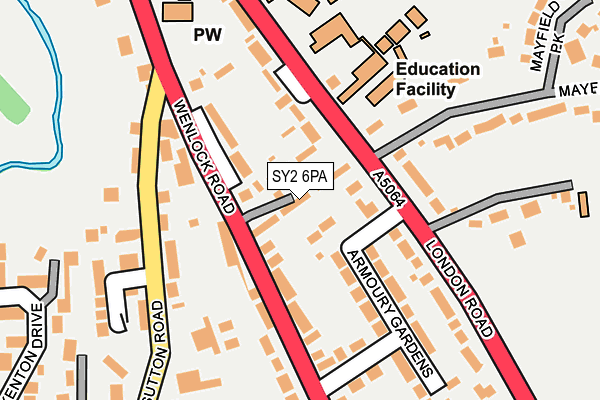 SY2 6PA map - OS OpenMap – Local (Ordnance Survey) SY2 6PA map - OS OpenMap – Local (Ordnance Survey)