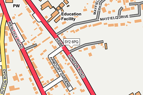 SY2 6PQ map - OS OpenMap – Local (Ordnance Survey) SY2 6PQ map - OS OpenMap – Local (Ordnance Survey)