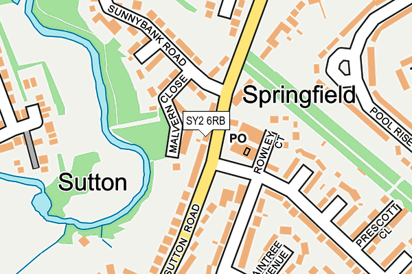 SY2 6RB map - OS OpenMap – Local (Ordnance Survey) SY2 6RB map - OS OpenMap – Local (Ordnance Survey)