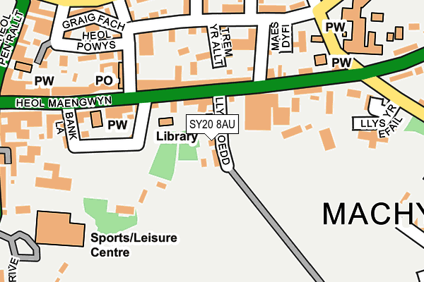 SY20 8AU map - OS OpenMap – Local (Ordnance Survey) SY20 8AU map - OS OpenMap – Local (Ordnance Survey)