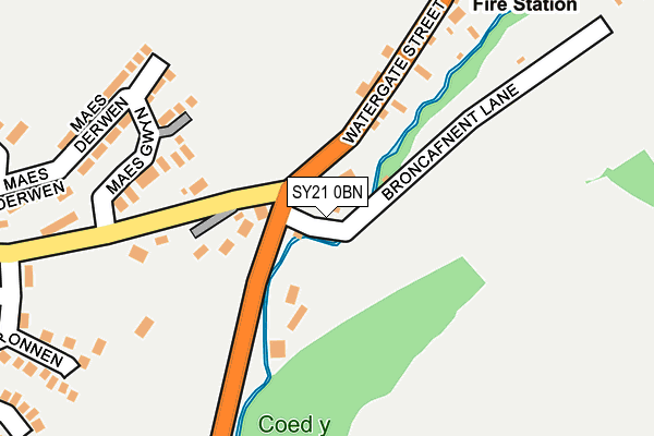SY21 0BN map - OS OpenMap – Local (Ordnance Survey) SY21 0BN map - OS OpenMap – Local (Ordnance Survey)