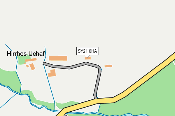 SY21 0HA map - OS OpenMap – Local (Ordnance Survey) SY21 0HA map - OS OpenMap – Local (Ordnance Survey)