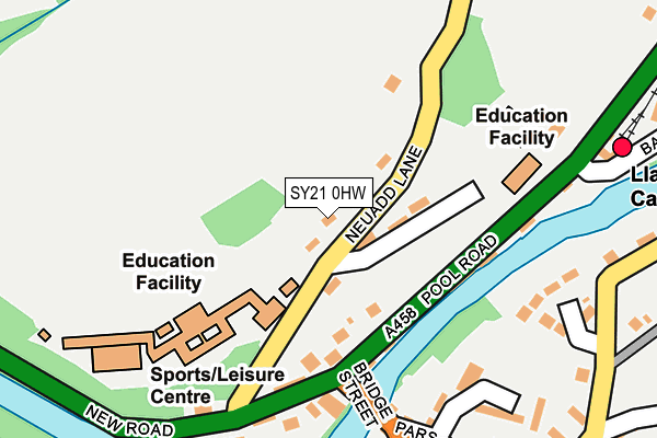 SY21 0HW map - OS OpenMap – Local (Ordnance Survey) SY21 0HW map - OS OpenMap – Local (Ordnance Survey)