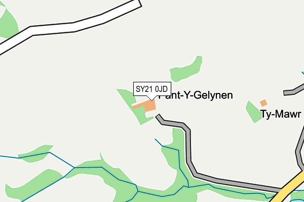 SY21 0JD map - OS OpenMap – Local (Ordnance Survey) SY21 0JD map - OS OpenMap – Local (Ordnance Survey)