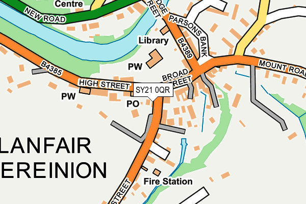 SY21 0QR map - OS OpenMap – Local (Ordnance Survey) SY21 0QR map - OS OpenMap – Local (Ordnance Survey)