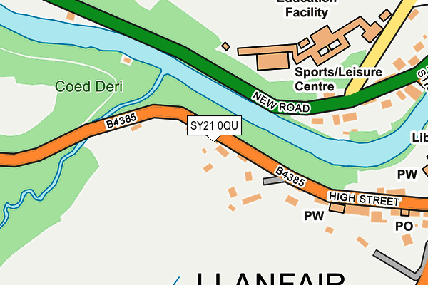 SY21 0QU map - OS OpenMap – Local (Ordnance Survey) SY21 0QU map - OS OpenMap – Local (Ordnance Survey)