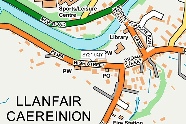 SY21 0QY map - OS OpenMap – Local (Ordnance Survey) SY21 0QY map - OS OpenMap – Local (Ordnance Survey)