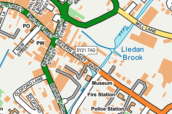 SY21 7AG map - OS OpenMap – Local (Ordnance Survey) SY21 7AG map - OS OpenMap – Local (Ordnance Survey)