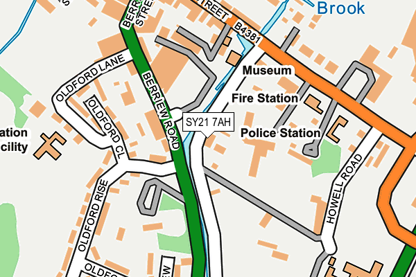 SY21 7AH map - OS OpenMap – Local (Ordnance Survey) SY21 7AH map - OS OpenMap – Local (Ordnance Survey)