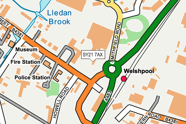SY21 7AX map - OS OpenMap – Local (Ordnance Survey) SY21 7AX map - OS OpenMap – Local (Ordnance Survey)
