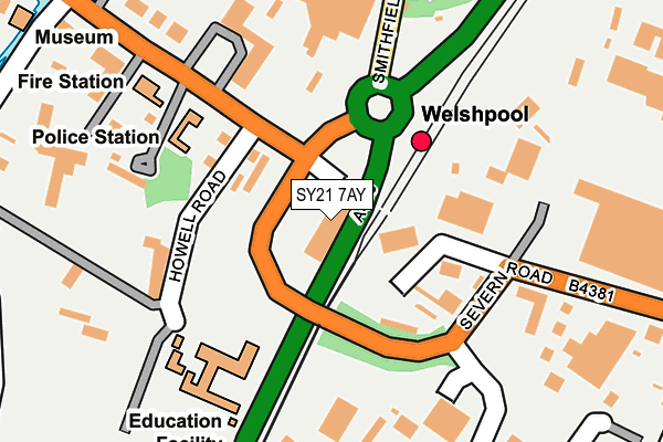 SY21 7AY map - OS OpenMap – Local (Ordnance Survey) SY21 7AY map - OS OpenMap – Local (Ordnance Survey)