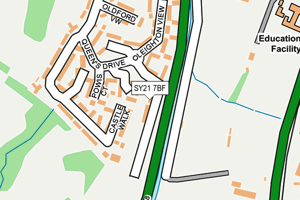 SY21 7BF map - OS OpenMap – Local (Ordnance Survey) SY21 7BF map - OS OpenMap – Local (Ordnance Survey)