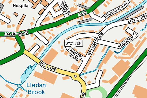 SY21 7BP map - OS OpenMap – Local (Ordnance Survey) SY21 7BP map - OS OpenMap – Local (Ordnance Survey)