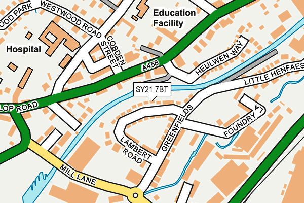 SY21 7BT map - OS OpenMap – Local (Ordnance Survey) SY21 7BT map - OS OpenMap – Local (Ordnance Survey)