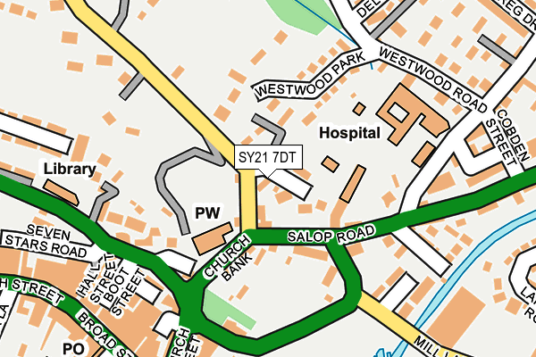 SY21 7DT map - OS OpenMap – Local (Ordnance Survey) SY21 7DT map - OS OpenMap – Local (Ordnance Survey)