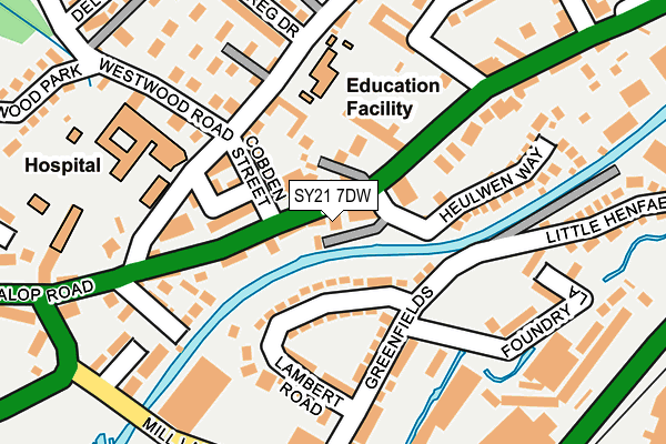 SY21 7DW map - OS OpenMap – Local (Ordnance Survey) SY21 7DW map - OS OpenMap – Local (Ordnance Survey)