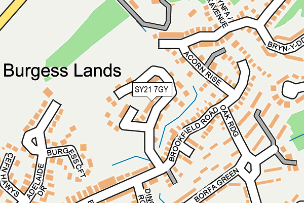 SY21 7GY map - OS OpenMap – Local (Ordnance Survey) SY21 7GY map - OS OpenMap – Local (Ordnance Survey)