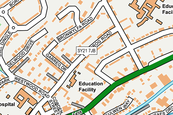SY21 7JB map - OS OpenMap – Local (Ordnance Survey) SY21 7JB map - OS OpenMap – Local (Ordnance Survey)