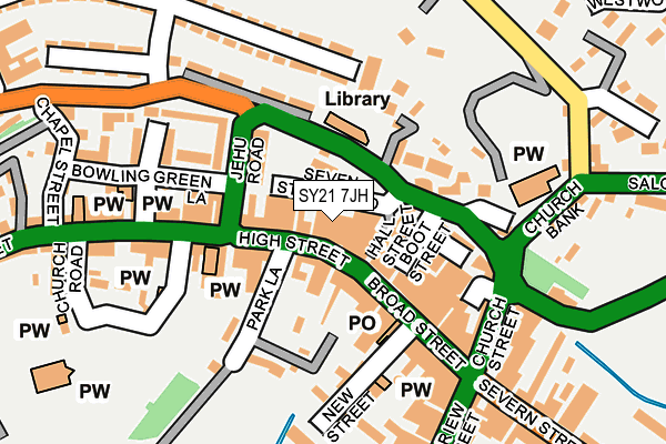 SY21 7JH map - OS OpenMap – Local (Ordnance Survey) SY21 7JH map - OS OpenMap – Local (Ordnance Survey)