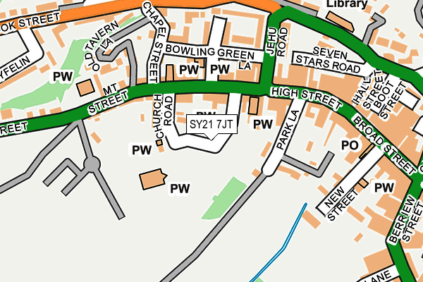 SY21 7JT map - OS OpenMap – Local (Ordnance Survey) SY21 7JT map - OS OpenMap – Local (Ordnance Survey)