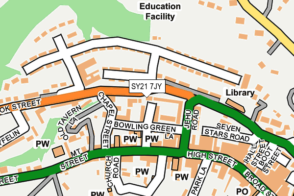 SY21 7JY map - OS OpenMap – Local (Ordnance Survey) SY21 7JY map - OS OpenMap – Local (Ordnance Survey)