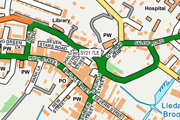 SY21 7LE map - OS OpenMap – Local (Ordnance Survey) SY21 7LE map - OS OpenMap – Local (Ordnance Survey)