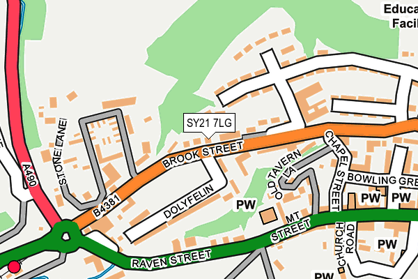 SY21 7LG map - OS OpenMap – Local (Ordnance Survey) SY21 7LG map - OS OpenMap – Local (Ordnance Survey)