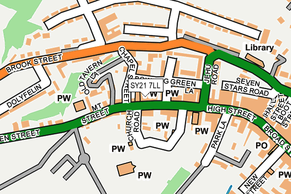 SY21 7LL map - OS OpenMap – Local (Ordnance Survey) SY21 7LL map - OS OpenMap – Local (Ordnance Survey)
