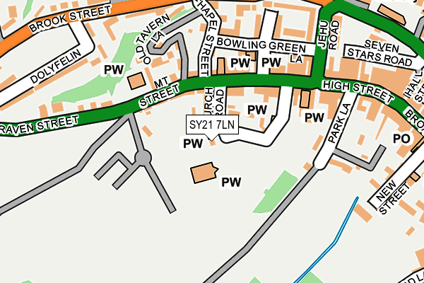 SY21 7LN map - OS OpenMap – Local (Ordnance Survey) SY21 7LN map - OS OpenMap – Local (Ordnance Survey)