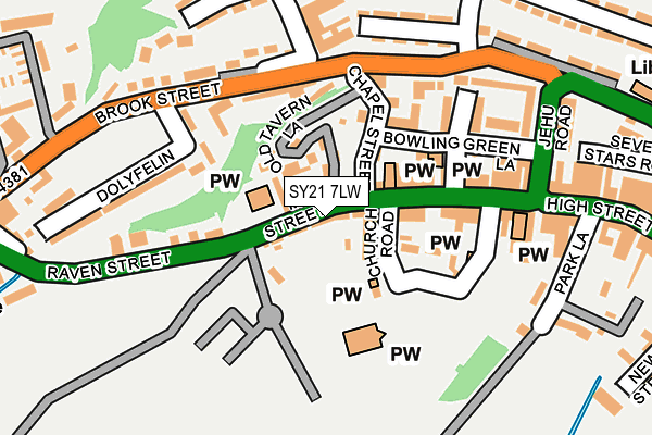 SY21 7LW map - OS OpenMap – Local (Ordnance Survey) SY21 7LW map - OS OpenMap – Local (Ordnance Survey)