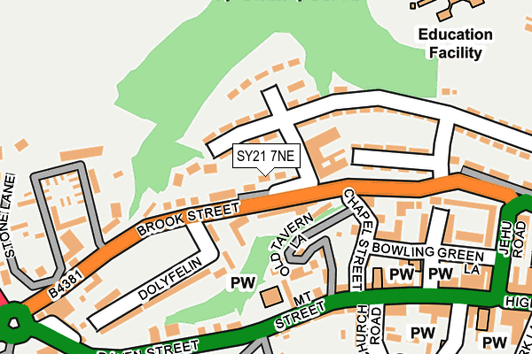 SY21 7NE map - OS OpenMap – Local (Ordnance Survey) SY21 7NE map - OS OpenMap – Local (Ordnance Survey)