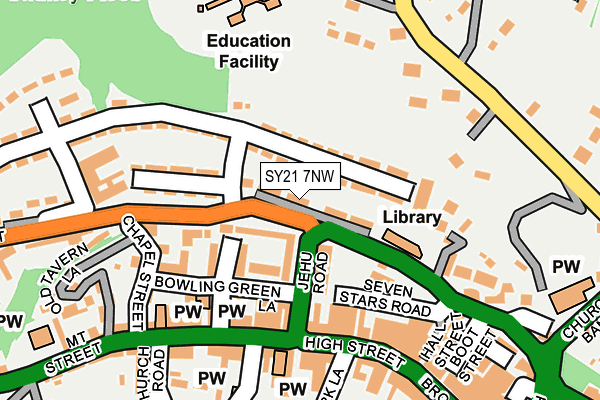 SY21 7NW map - OS OpenMap – Local (Ordnance Survey) SY21 7NW map - OS OpenMap – Local (Ordnance Survey)