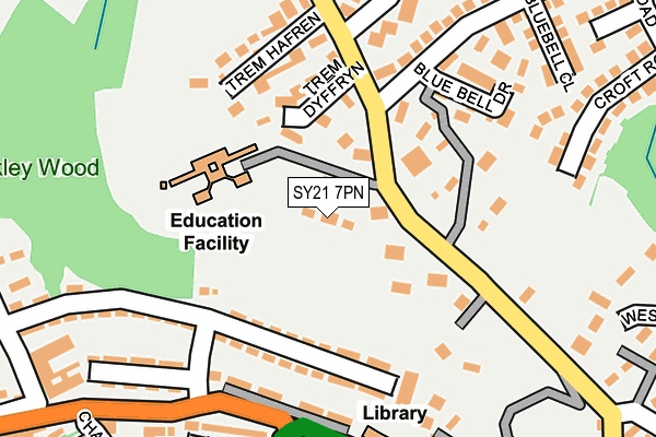 SY21 7PN map - OS OpenMap – Local (Ordnance Survey) SY21 7PN map - OS OpenMap – Local (Ordnance Survey)