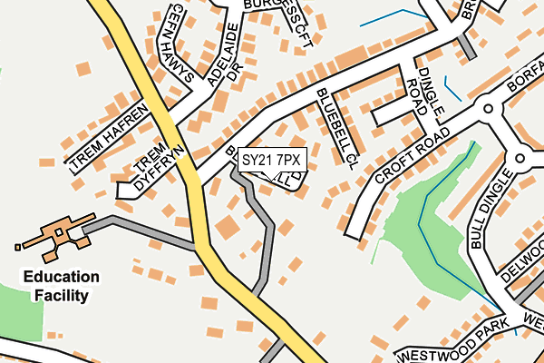 SY21 7PX map - OS OpenMap – Local (Ordnance Survey) SY21 7PX map - OS OpenMap – Local (Ordnance Survey)