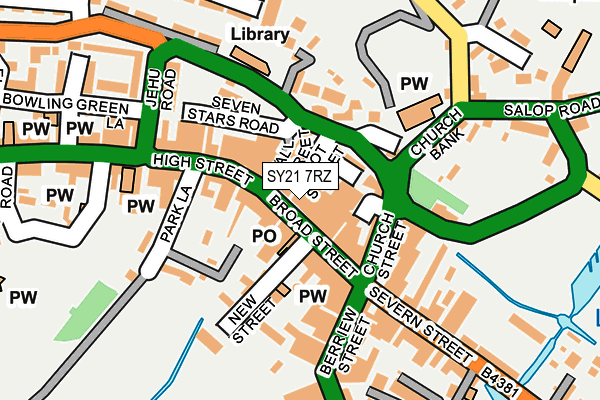 SY21 7RZ map - OS OpenMap – Local (Ordnance Survey) SY21 7RZ map - OS OpenMap – Local (Ordnance Survey)