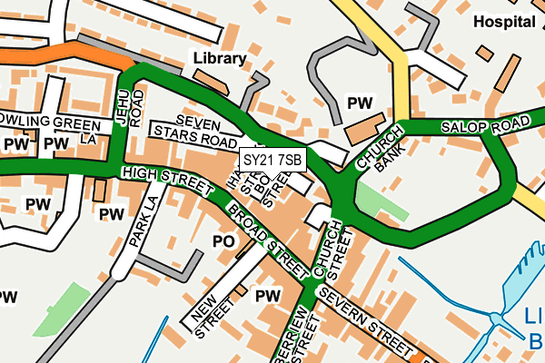 SY21 7SB map - OS OpenMap – Local (Ordnance Survey) SY21 7SB map - OS OpenMap – Local (Ordnance Survey)