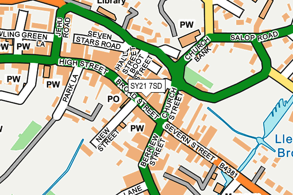 SY21 7SD map - OS OpenMap – Local (Ordnance Survey) SY21 7SD map - OS OpenMap – Local (Ordnance Survey)