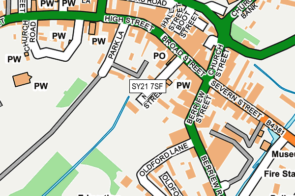 SY21 7SF map - OS OpenMap – Local (Ordnance Survey) SY21 7SF map - OS OpenMap – Local (Ordnance Survey)