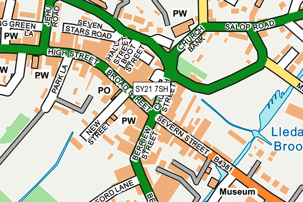 SY21 7SH map - OS OpenMap – Local (Ordnance Survey) SY21 7SH map - OS OpenMap – Local (Ordnance Survey)