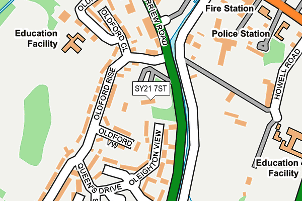 SY21 7ST map - OS OpenMap – Local (Ordnance Survey) SY21 7ST map - OS OpenMap – Local (Ordnance Survey)