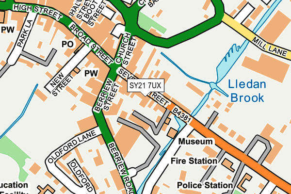 SY21 7UX map - OS OpenMap – Local (Ordnance Survey) SY21 7UX map - OS OpenMap – Local (Ordnance Survey)
