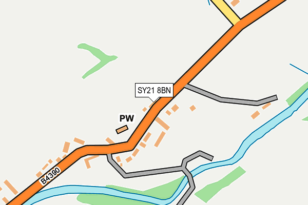 SY21 8BN map - OS OpenMap – Local (Ordnance Survey) SY21 8BN map - OS OpenMap – Local (Ordnance Survey)