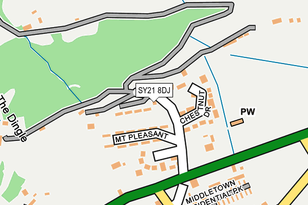 SY21 8DJ map - OS OpenMap – Local (Ordnance Survey) SY21 8DJ map - OS OpenMap – Local (Ordnance Survey)