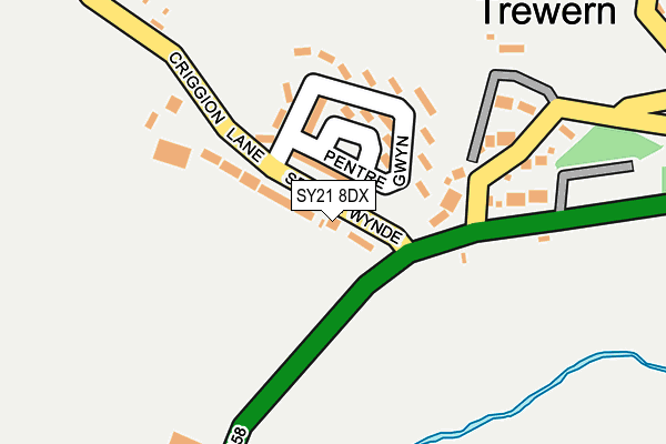 SY21 8DX map - OS OpenMap – Local (Ordnance Survey) SY21 8DX map - OS OpenMap – Local (Ordnance Survey)