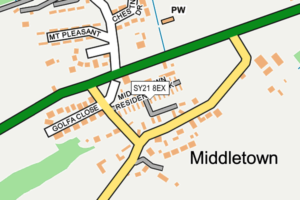 SY21 8EX map - OS OpenMap – Local (Ordnance Survey) SY21 8EX map - OS OpenMap – Local (Ordnance Survey)