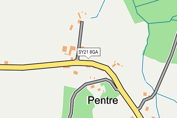 SY21 8GA map - OS OpenMap – Local (Ordnance Survey) SY21 8GA map - OS OpenMap – Local (Ordnance Survey)
